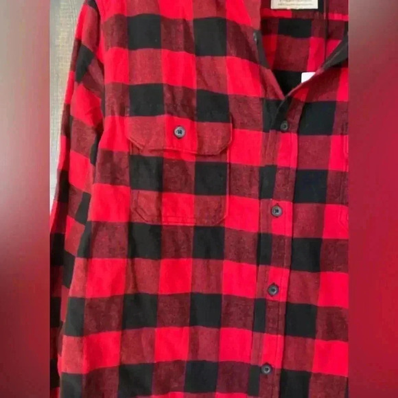 NWT Goodfellow &‎ Co. Men's Red Black Buffalo Plaid Flannel, fall, winter E65 - Picture 3 of 6
